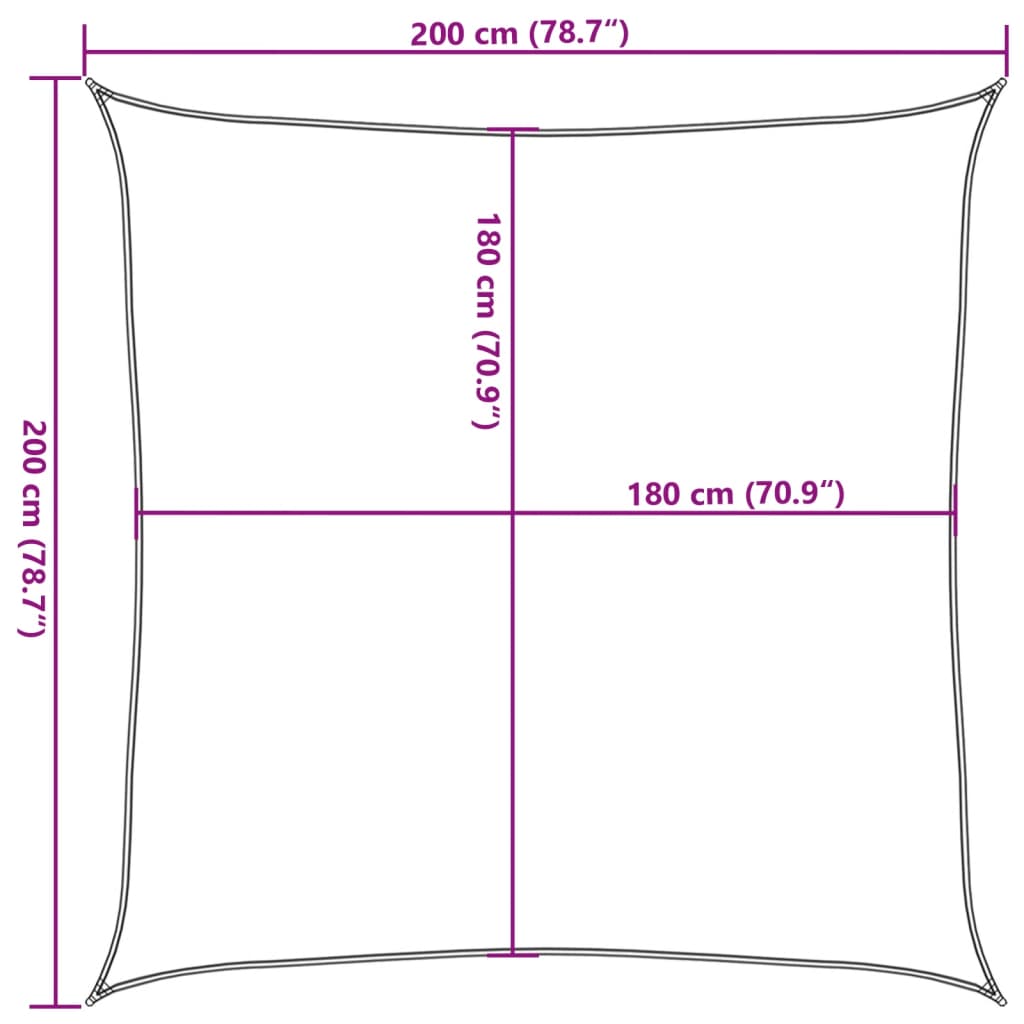 Pânză parasolar, maro, 2 x 2, m HDPE, 160 g/m²