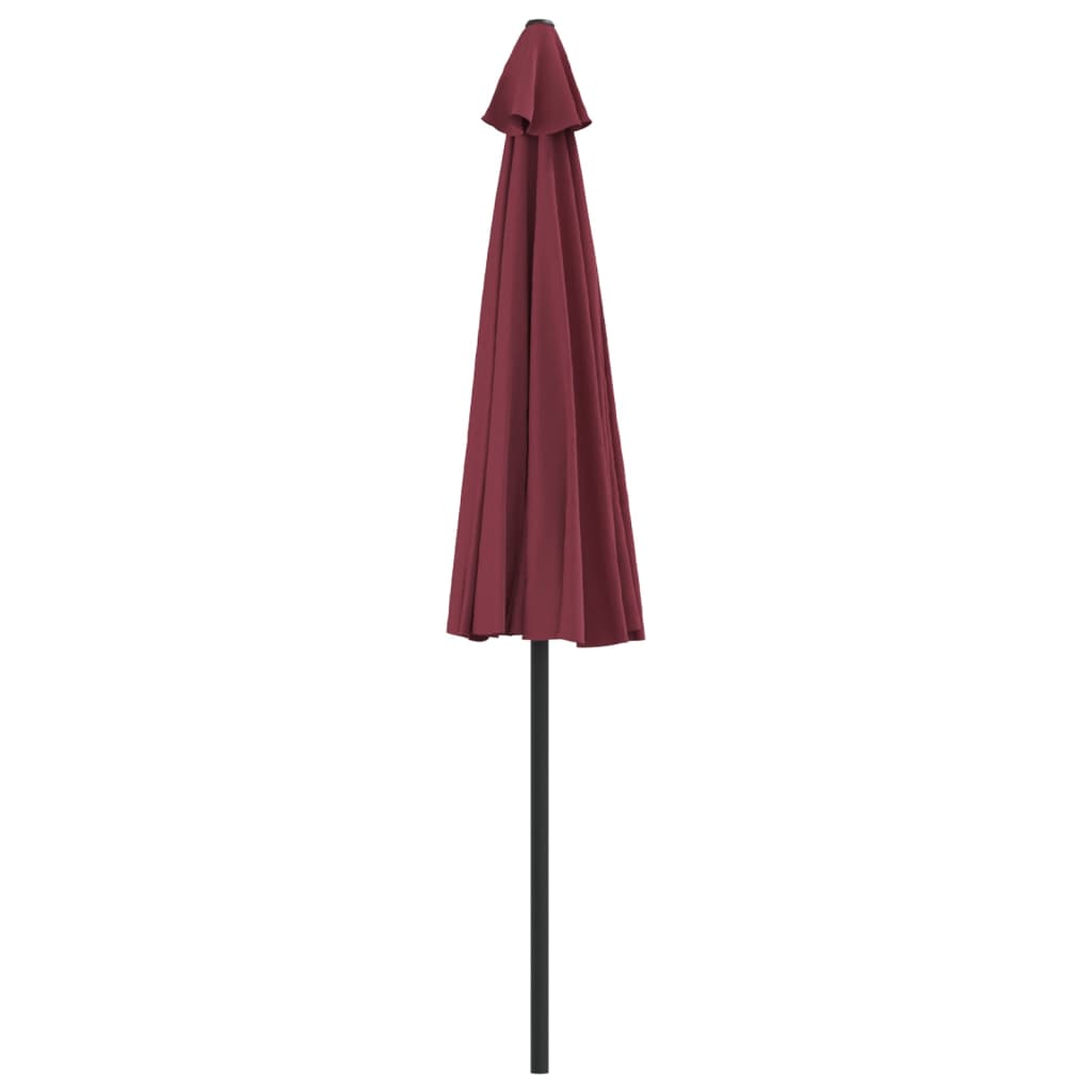 Umbrelă de balcon tijă aluminiu bordo 270x144x222 cm semirotund