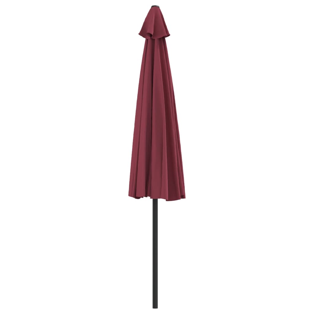 Umbrelă de balcon, tijă aluminiu bordo 300x155x223cm semirotund