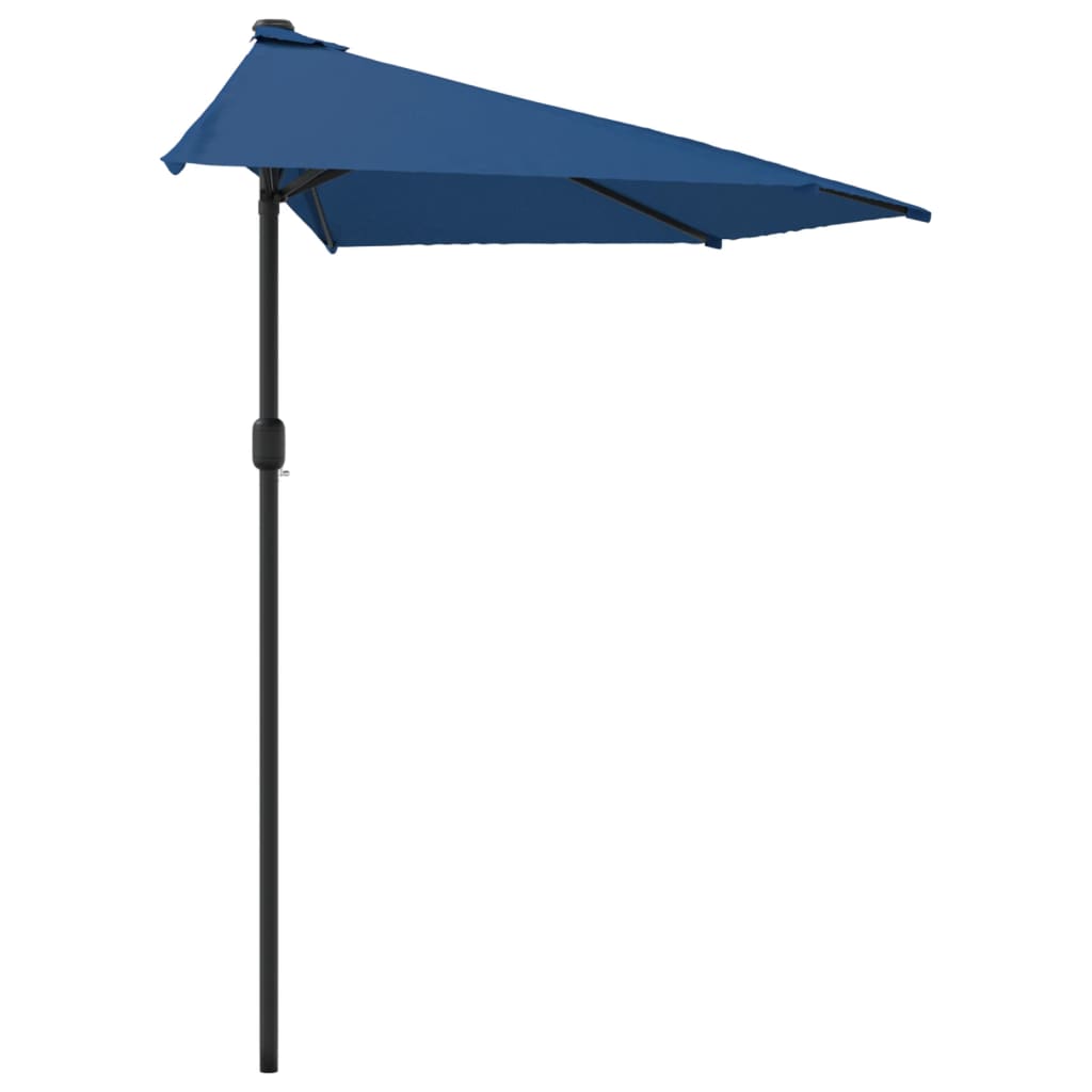 Umbrelă balcon, tijă aluminiu albastru 300x155x223cm semirotund