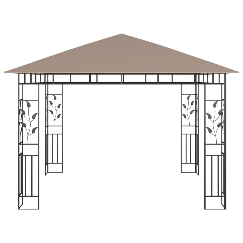 Pavilion cu plasă anti-țânțari, gri taupe, 3x3x2,73 m, 180 g/m²