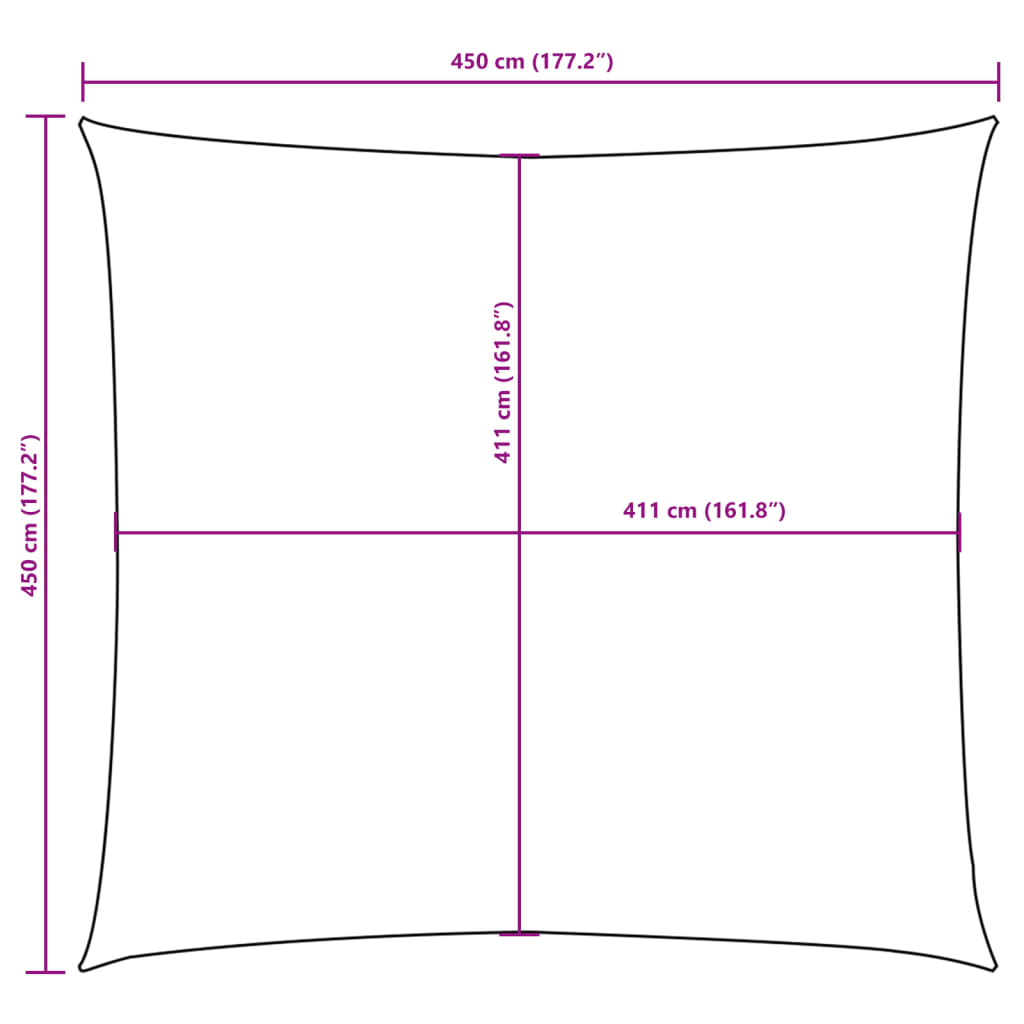 Pânză parasolar, antracit, 4,5x4,5 m, țesătură oxford, pătrat