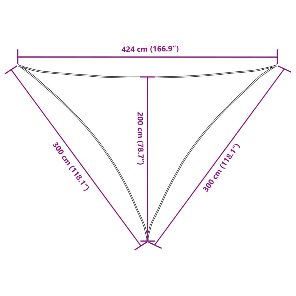 Parasolar, antracit, 3x3x4,24 m, țesătură oxford, triunghiular