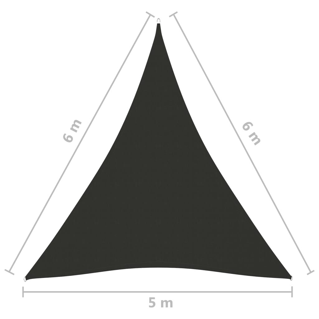 Parasolar, antracit, 5x6x6 m, țesătură oxford, triunghiular