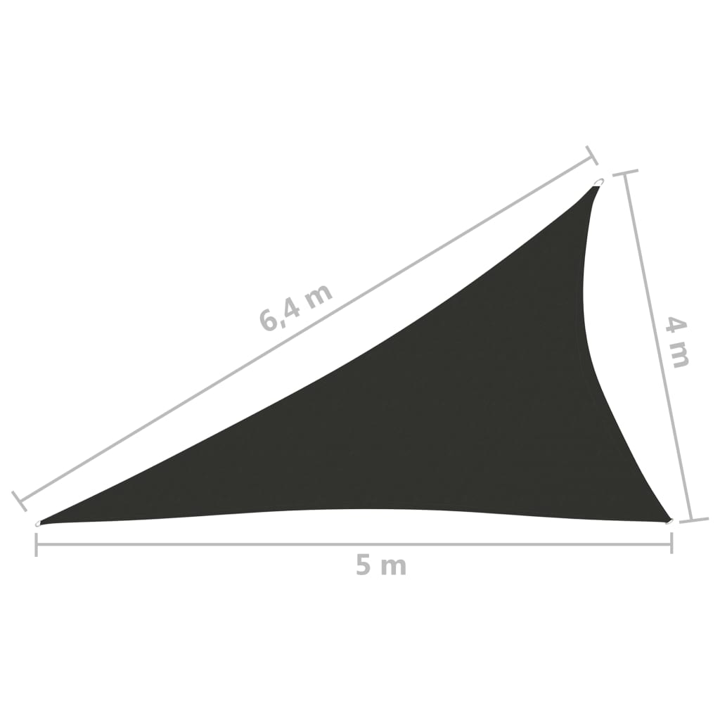 Parasolar, antracit, 4x5x6,4 m, țesătură oxford, triunghiular