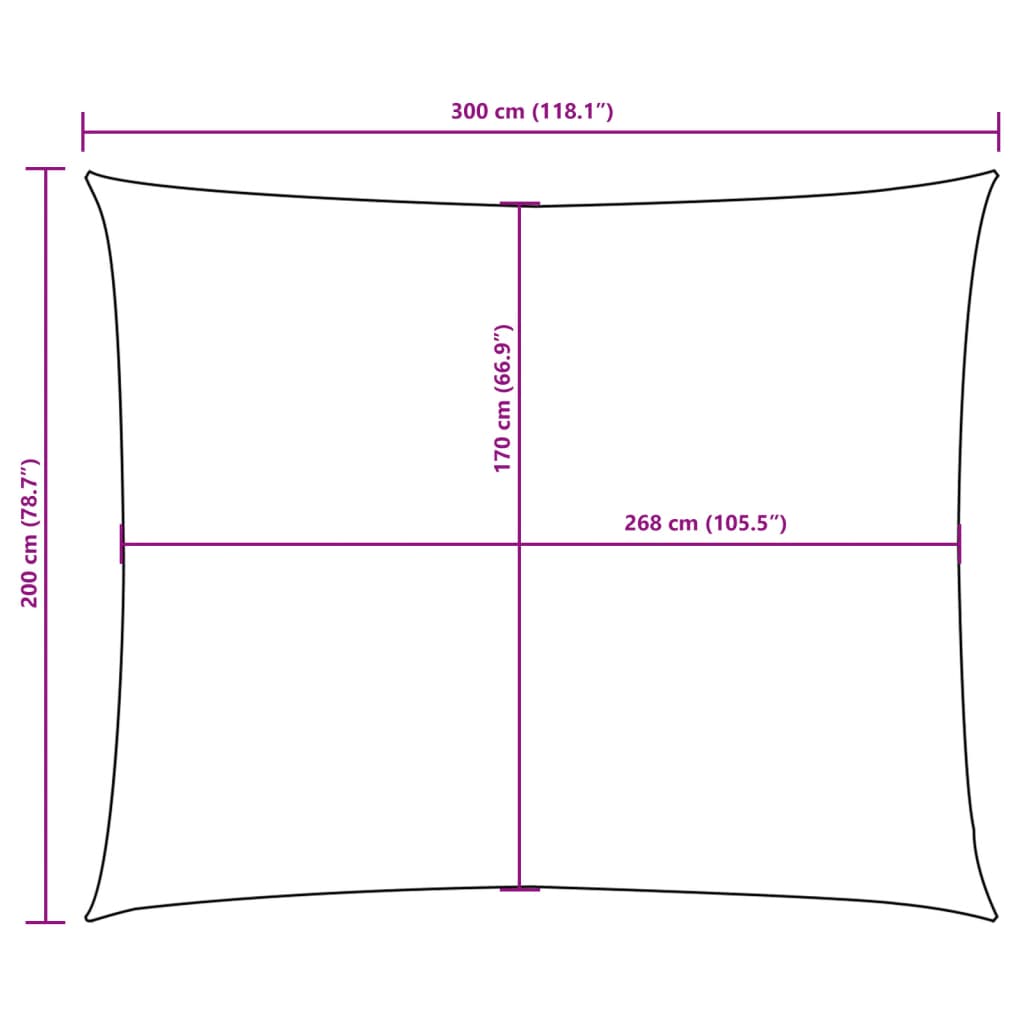 Pânză parasolar, negru, 2x3 m, țesătură oxford, dreptunghiular