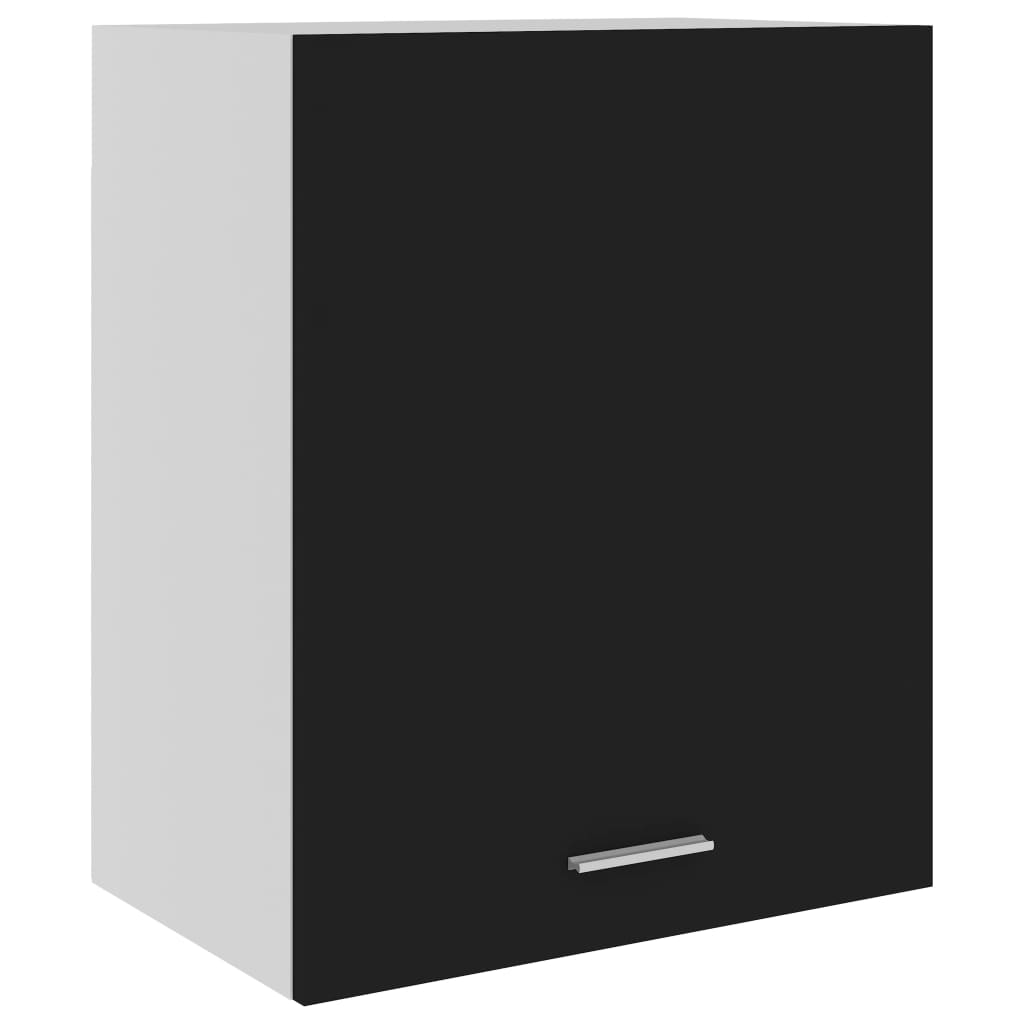 Dulap suspendat, negru, 50 x 31 x 60 cm, lemn prelucrat