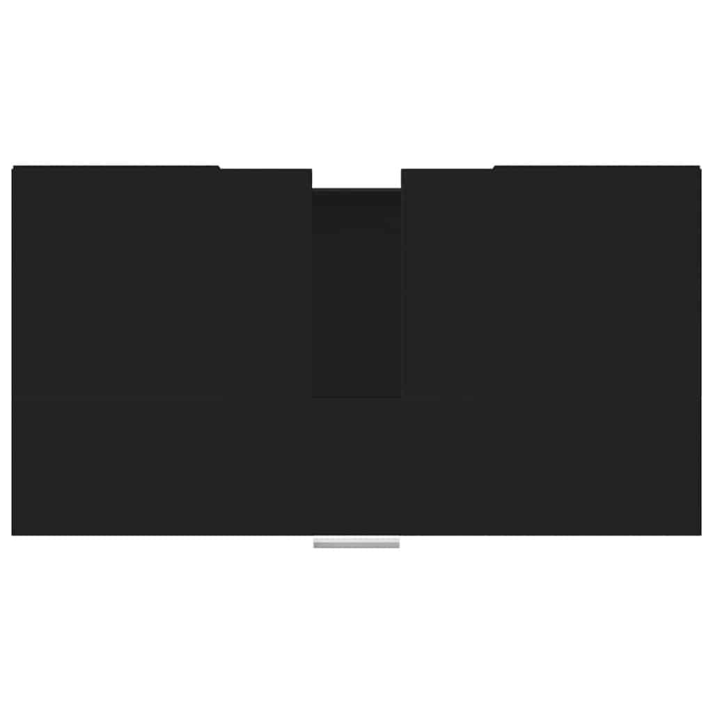 Dulap de baie, negru, 60 x 32 x 53,5 cm, lemn prelucrat