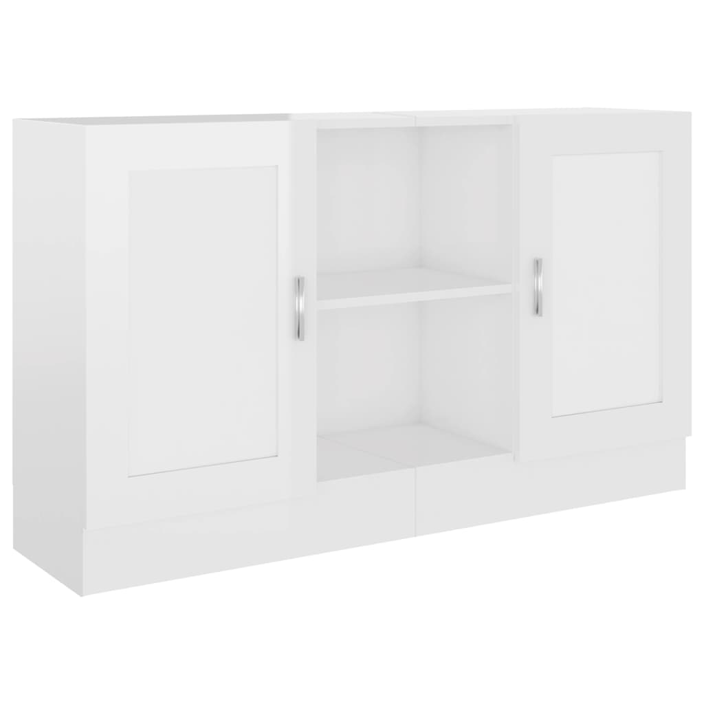 Sideboard, glossy white, 120 x 30.5 x 70 cm, chipboard