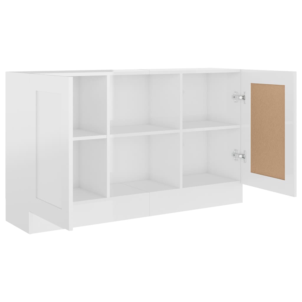 Sideboard, glossy white, 120 x 30.5 x 70 cm, chipboard