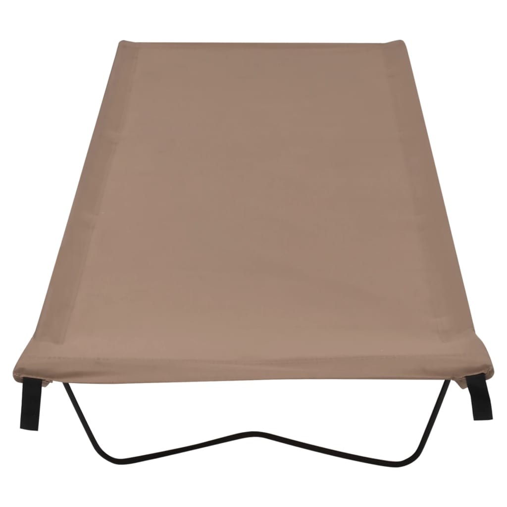 Pat de camping, gri taupe, 180x60x19 cm, țesătură oxford & oțel