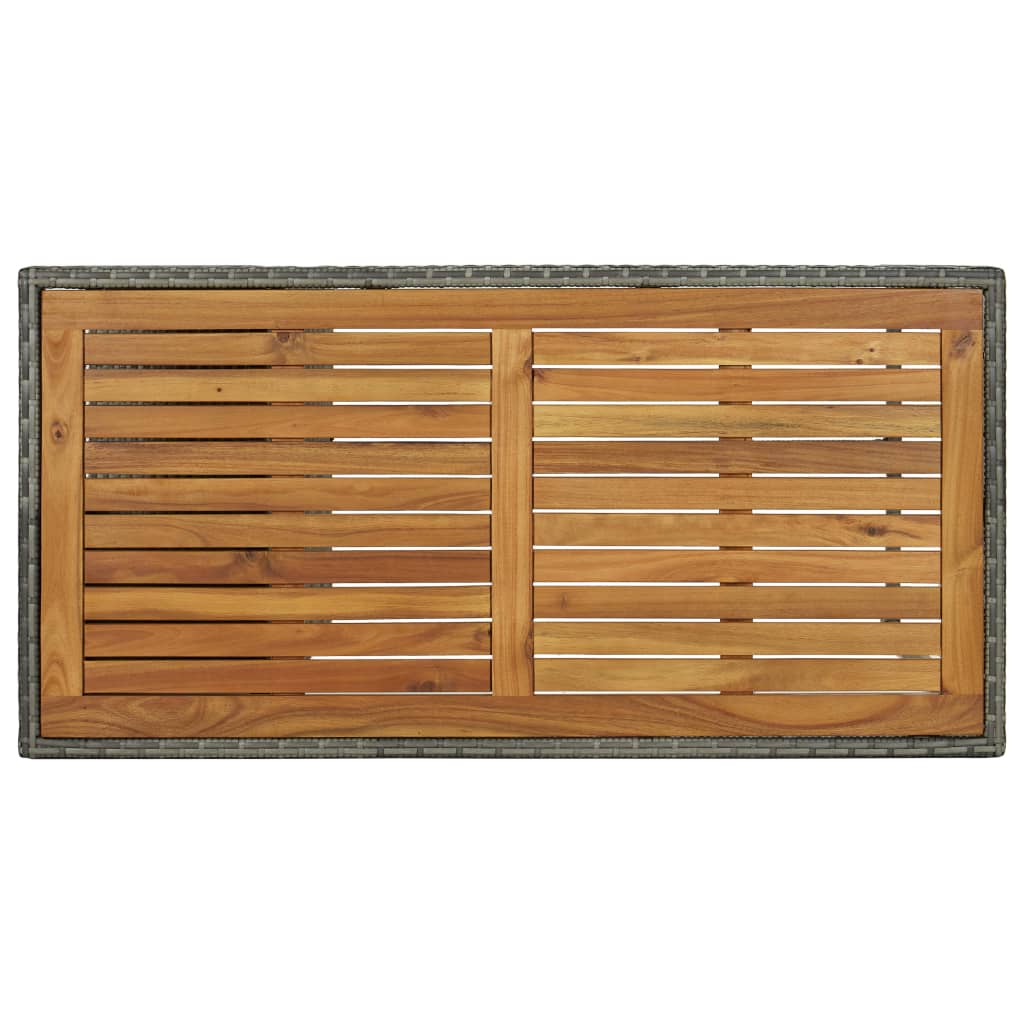 Masă de bar cu raft de depozitare, gri 120x60x110 cm, poliratan