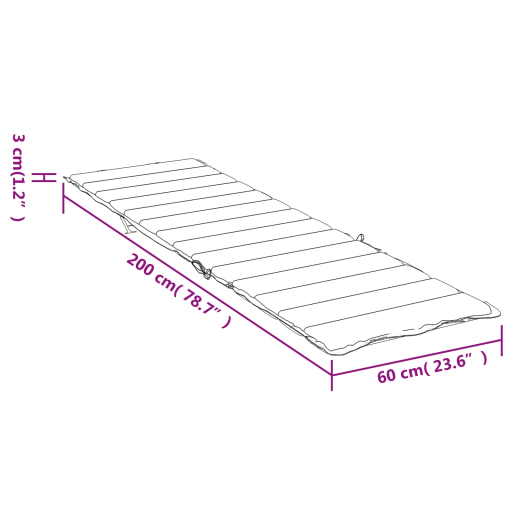 Pernă de șezlong, antracit, 200x60x3 cm, textil oxford