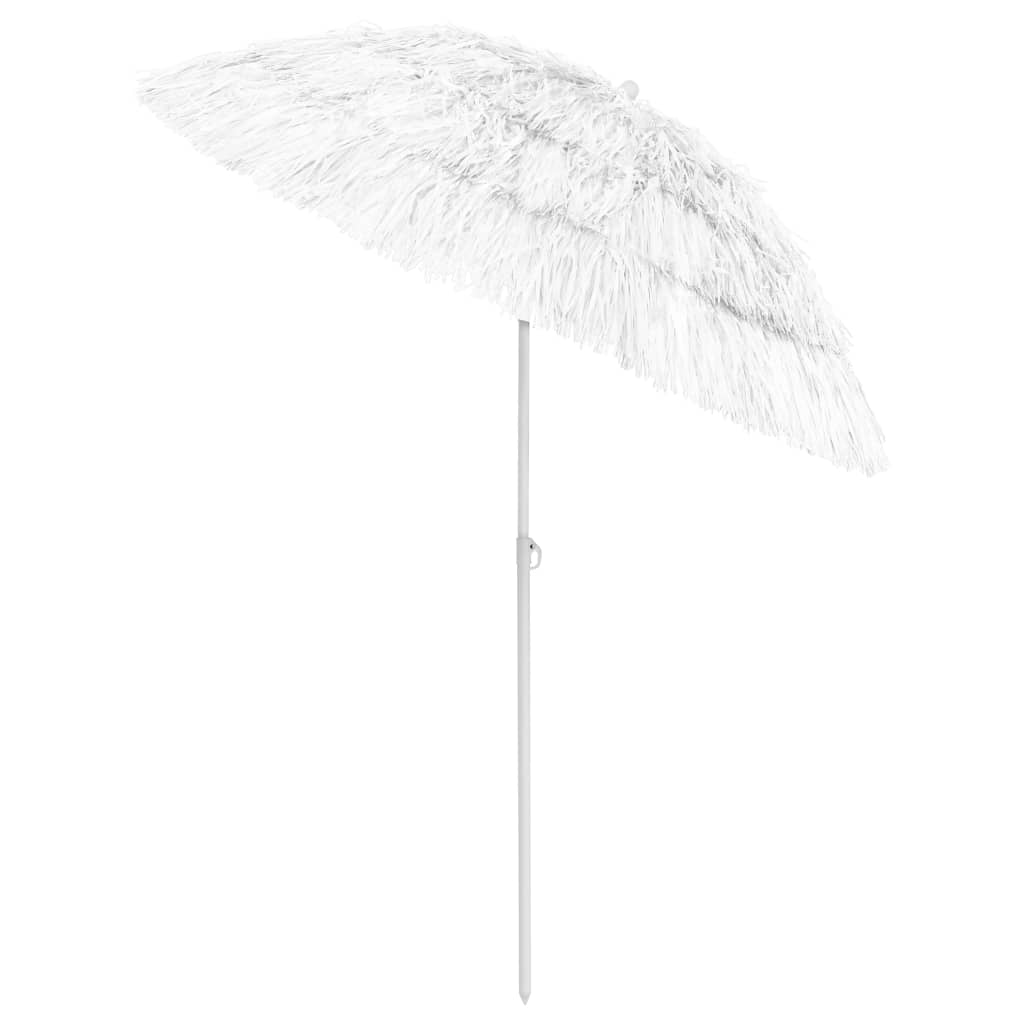 Umbrelă de soare de plajă Hawaii, alb, 180 cm