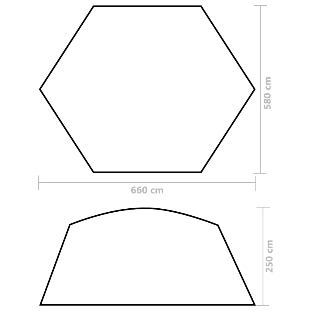 Cort de piscină, galben, 660x580x250 cm, material textil