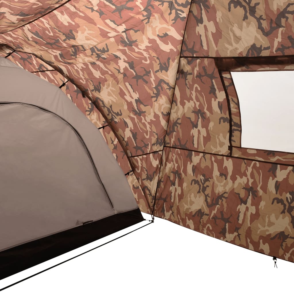 Cort camping tip iglu, 8 persoane, camuflaj, 650x240x190 cm