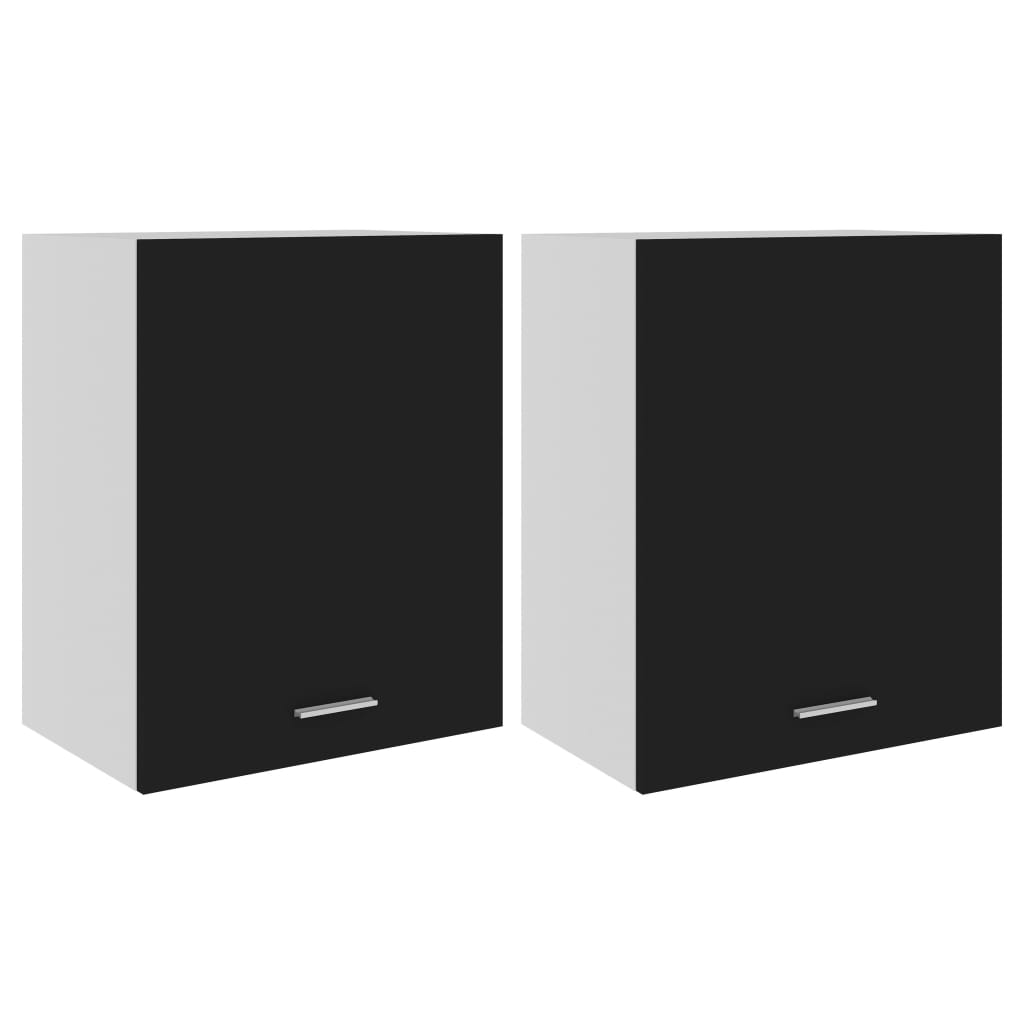 Dulapuri suspendate, 2 buc., negru, 50x31x60 cm, lemn prelucrat