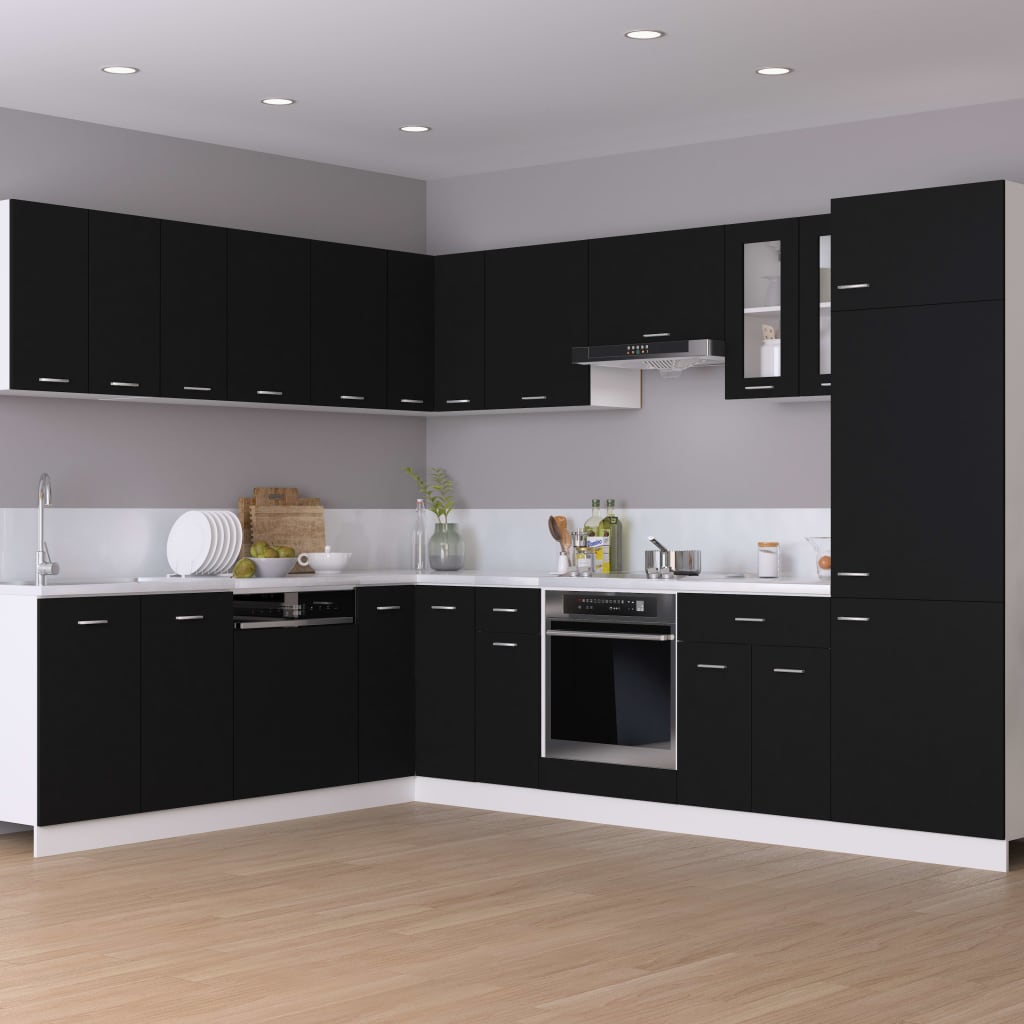 Dulapuri suspendate, 2 buc., negru, 50x31x60 cm, lemn prelucrat