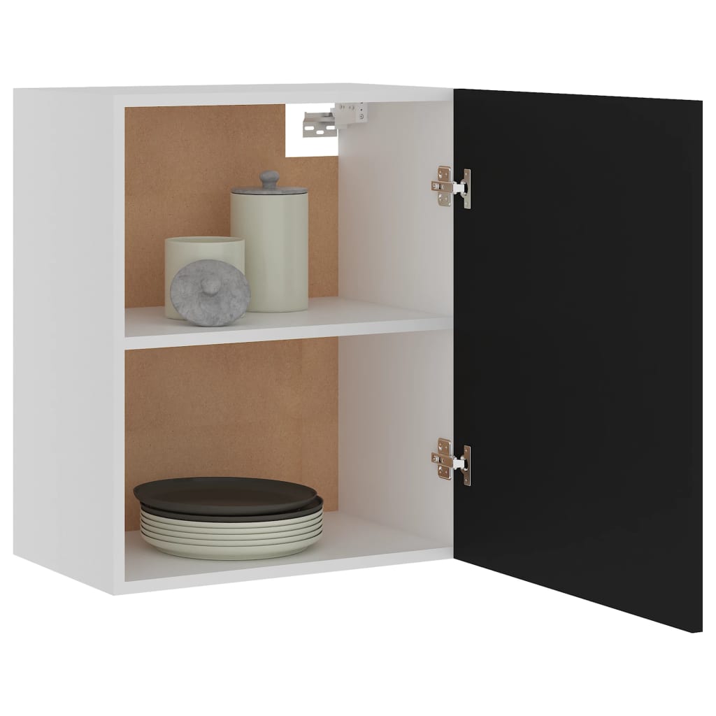 Dulapuri suspendate, 2 buc., negru, 50x31x60 cm, lemn prelucrat