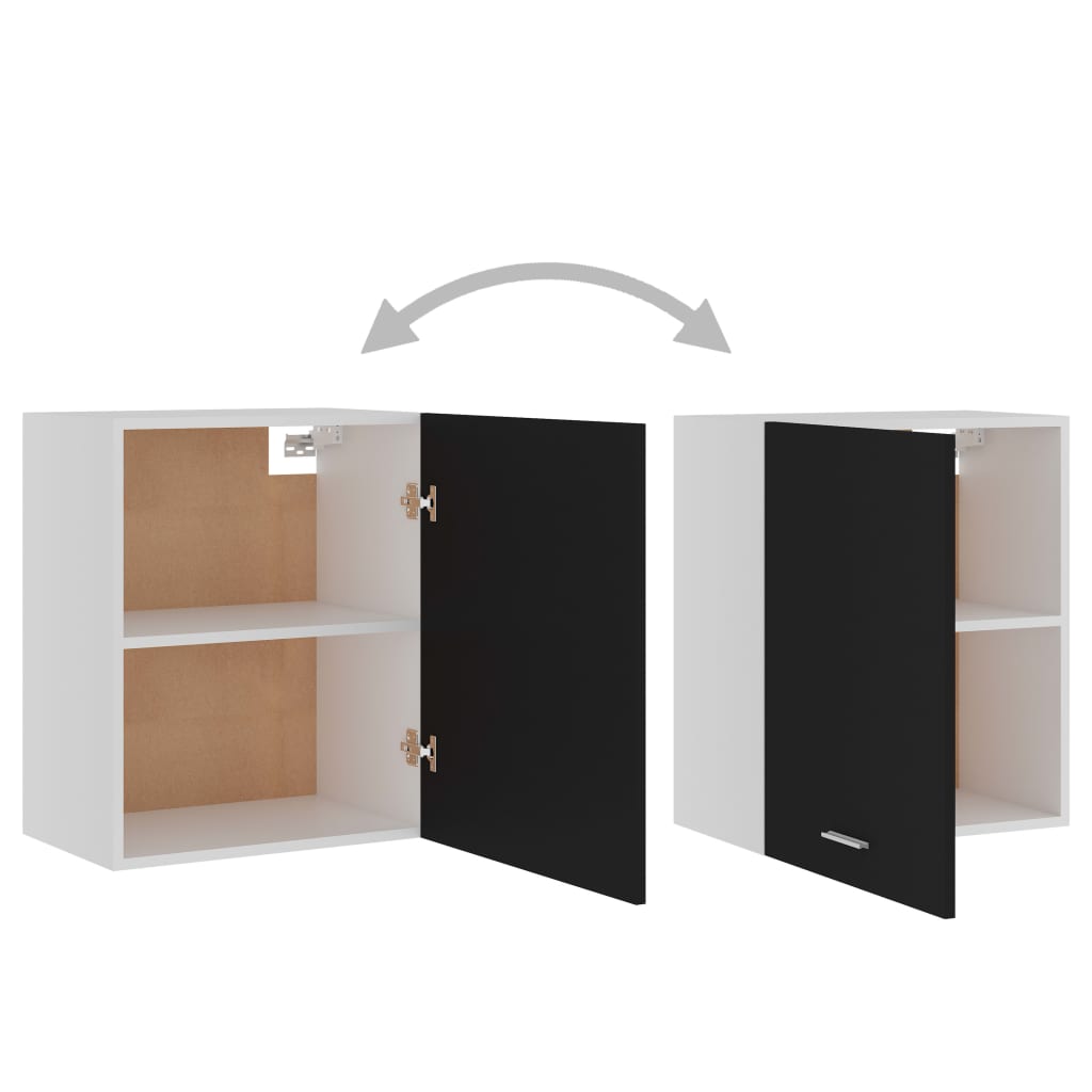 Dulapuri suspendate, 2 buc., negru, 50x31x60 cm, lemn prelucrat