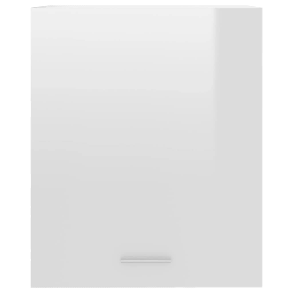 Dulapuri suspendate 2 buc. alb extralucios 50x31x60 cm, lemn