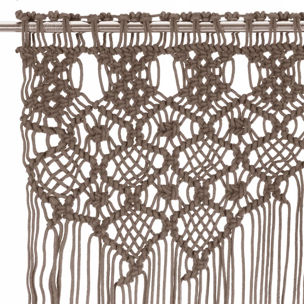 Perdea macrame, gri taupe,140 x 240 cm, bumbac