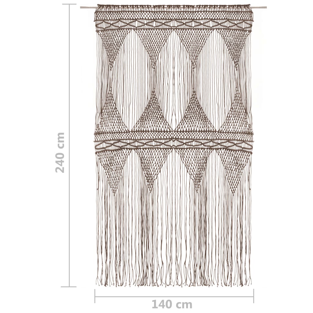 Perdea macrame, gri taupe,140 x 240 cm, bumbac