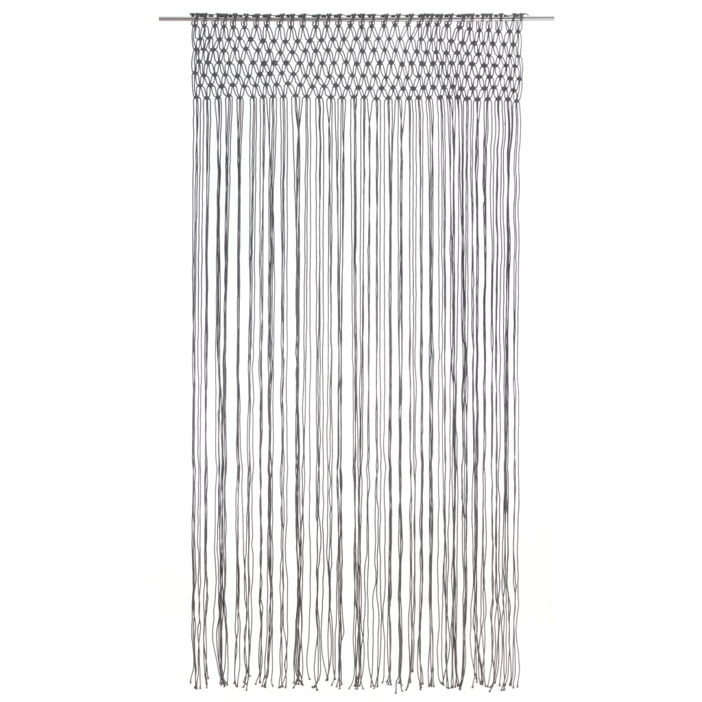 Perdea macrame, antracit, 140 x 240 cm, bumbac