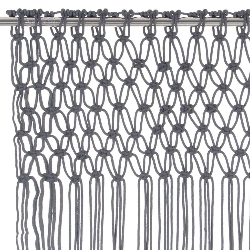 Perdea macrame, antracit, 140 x 240 cm, bumbac