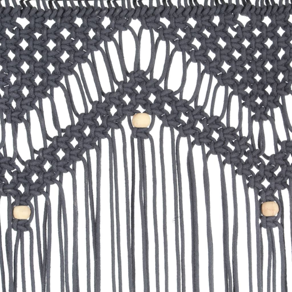 Perdea macrame, antracit, 140 x 240 cm, bumbac