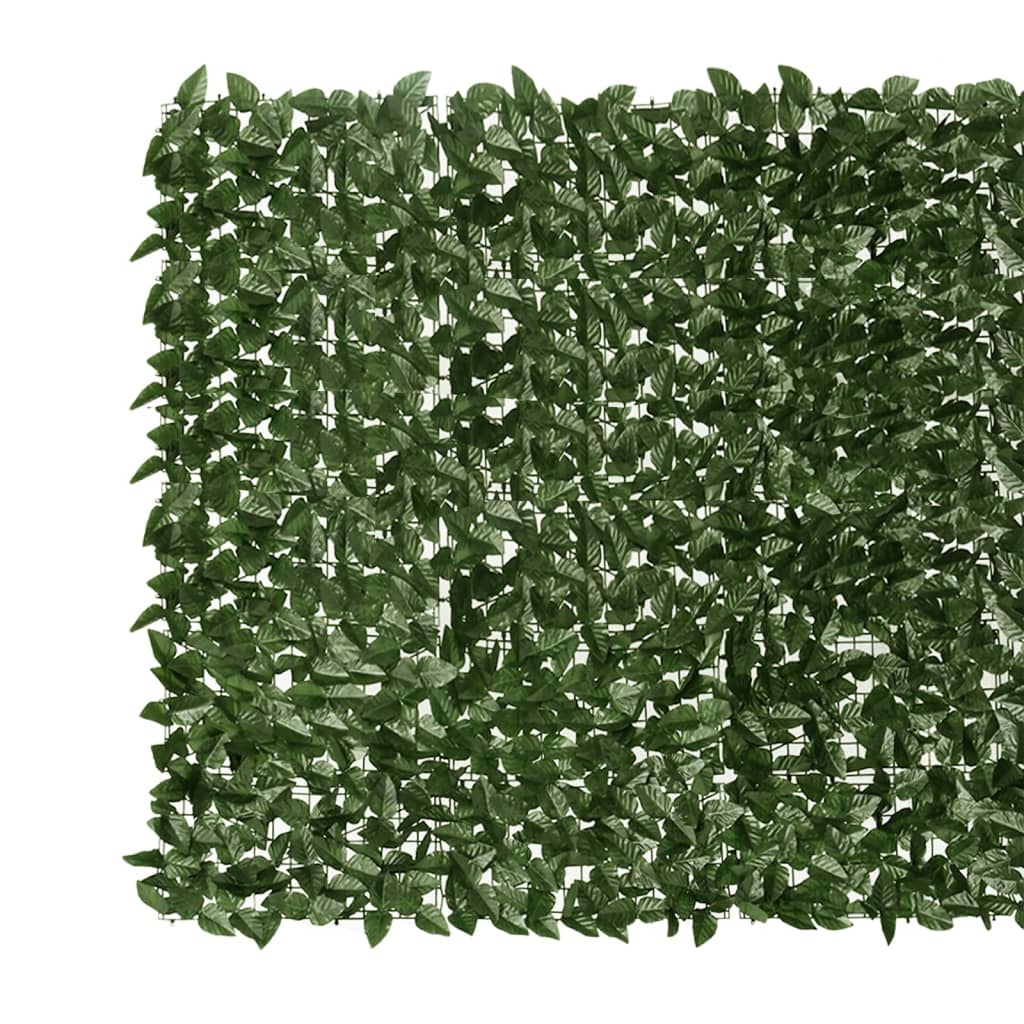 Paravan de balcon, frunze verde închis, 300x150 cm