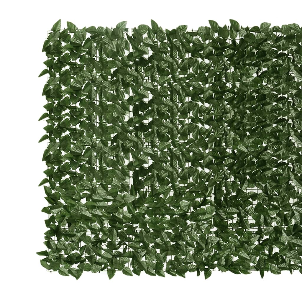 Paravan de balcon, frunze verde închis, 500x150 cm