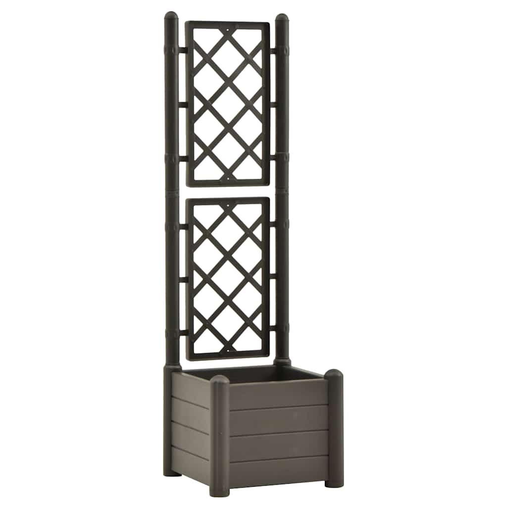 Jardinieră de grădină cu spalier, antracit, 43x43x142 cm, PP