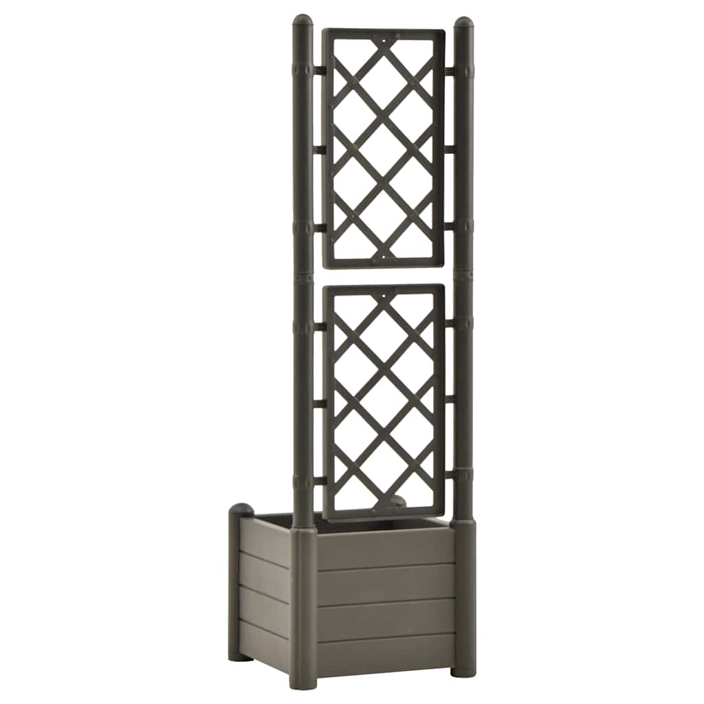 Jardinieră de grădină cu spalier, antracit, 43x43x142 cm, PP