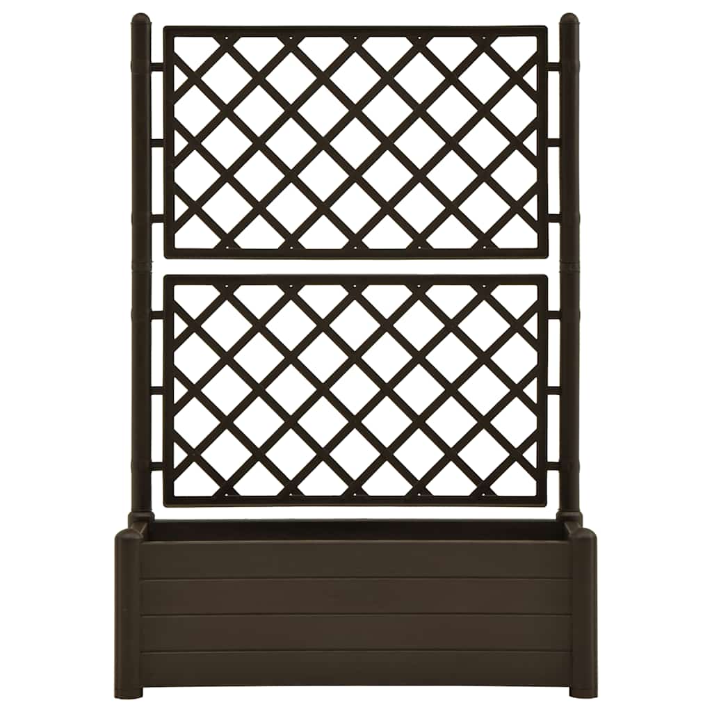 Jardinieră de grădină cu spalier, cafeniu, 100 x 43 x 142 cm PP