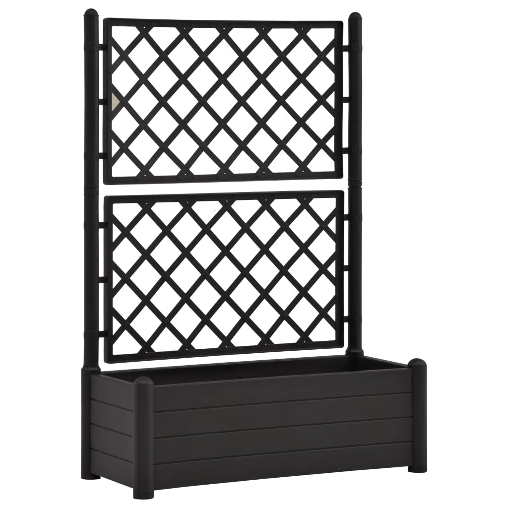 Jardinieră de grădină cu spalier, antracit, 100x43x142, PP