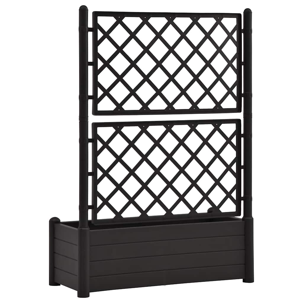 Jardinieră de grădină cu spalier, antracit, 100x43x142, PP
