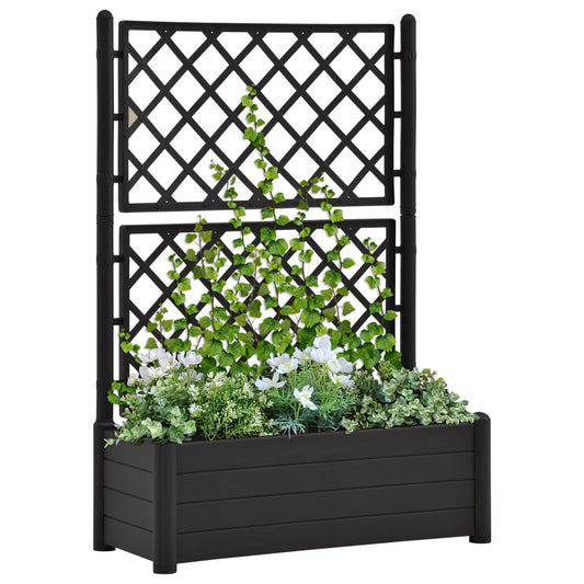 Jardinieră de grădină cu spalier, antracit, 100x43x142, PP