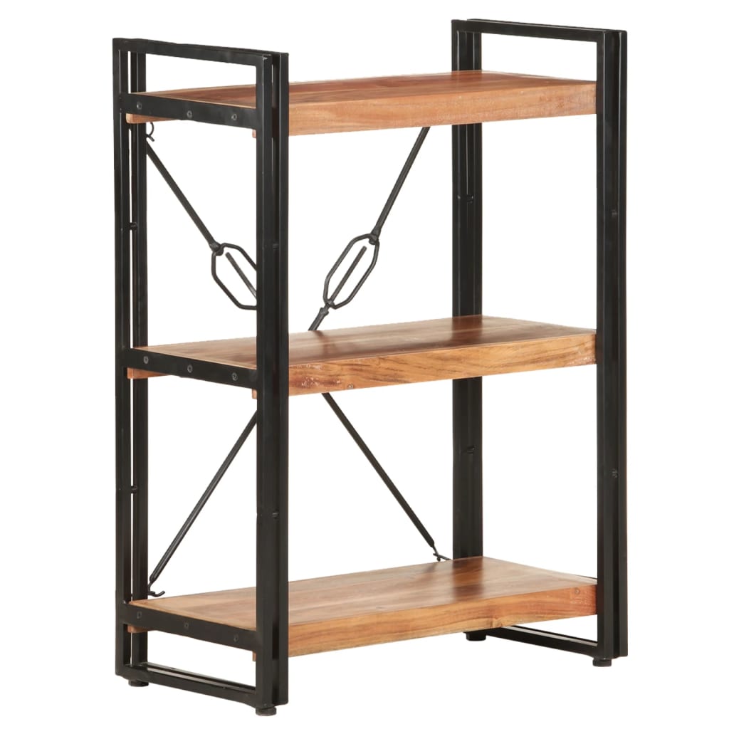 Bibliotecă cu 3 rafturi, 60x30x80 cm, lemn masiv de acacia