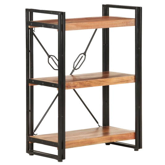 Bibliotecă cu 3 rafturi, 60x30x80 cm, lemn masiv de acacia
