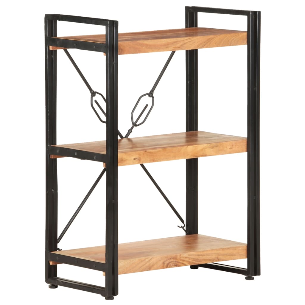 Bibliotecă cu 3 rafturi, 60x30x80 cm, lemn masiv de acacia