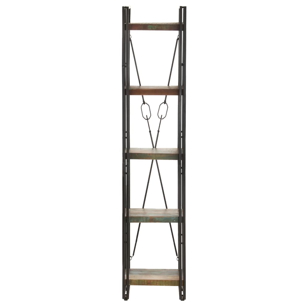 Bibliotecă cu 5 rafturi, 40x30x180 cm, lemn masiv reciclat