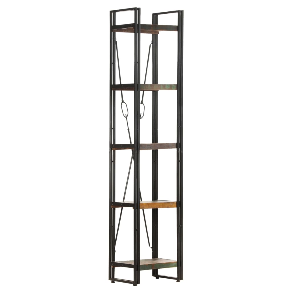 Bibliotecă cu 5 rafturi, 40x30x180 cm, lemn masiv reciclat