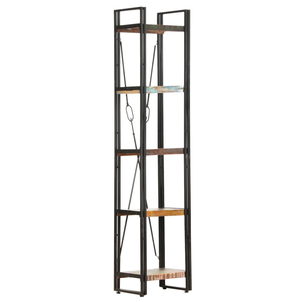 Bibliotecă cu 5 rafturi, 40x30x180 cm, lemn masiv reciclat