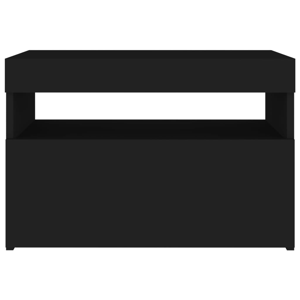 Comodă TV cu lumini LED, negru, 60x35x40 cm