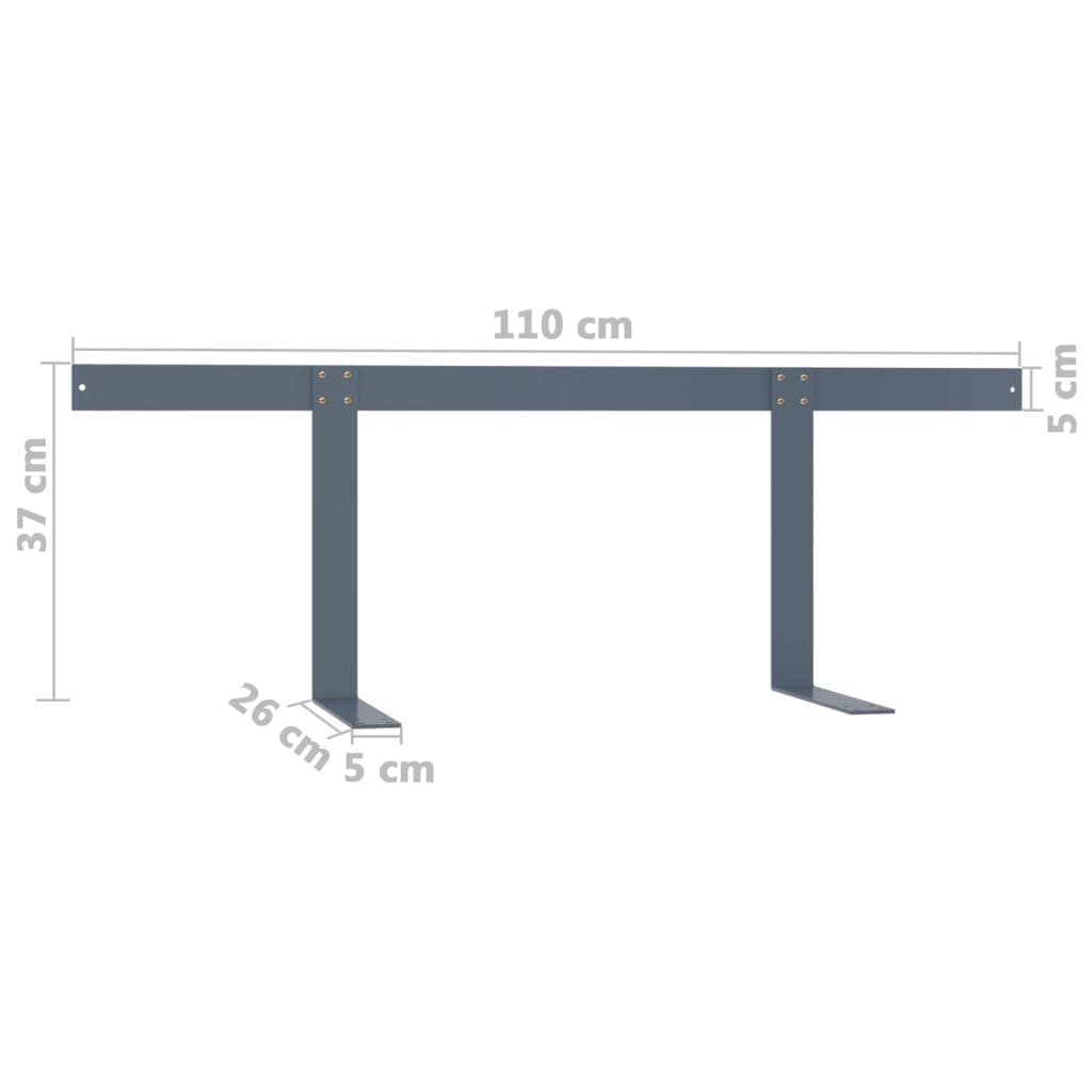 Spătar pentru canapea din paleți, gri deschis, 110 cm, fier