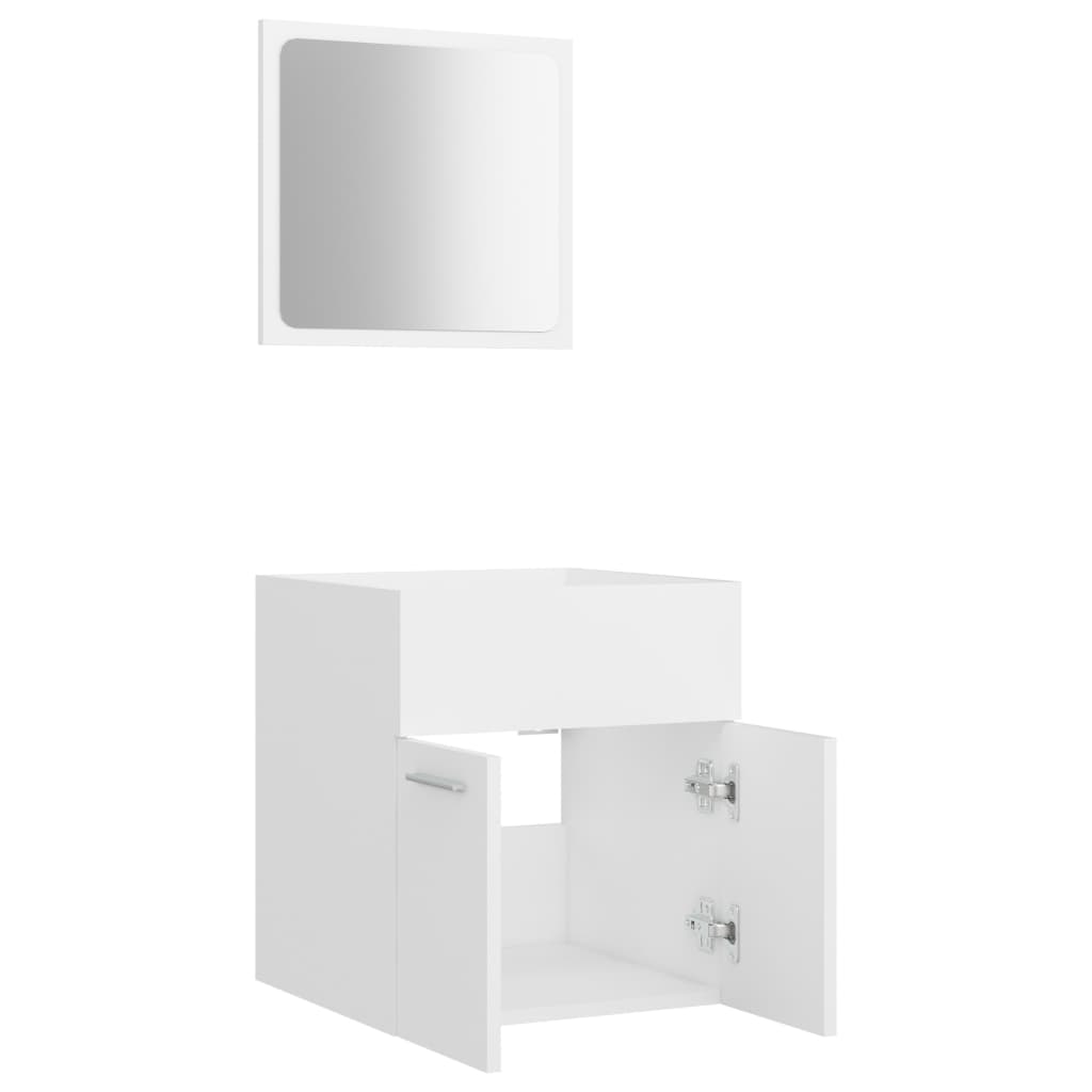 Set mobilier de baie, 2 piese, alb, PAL