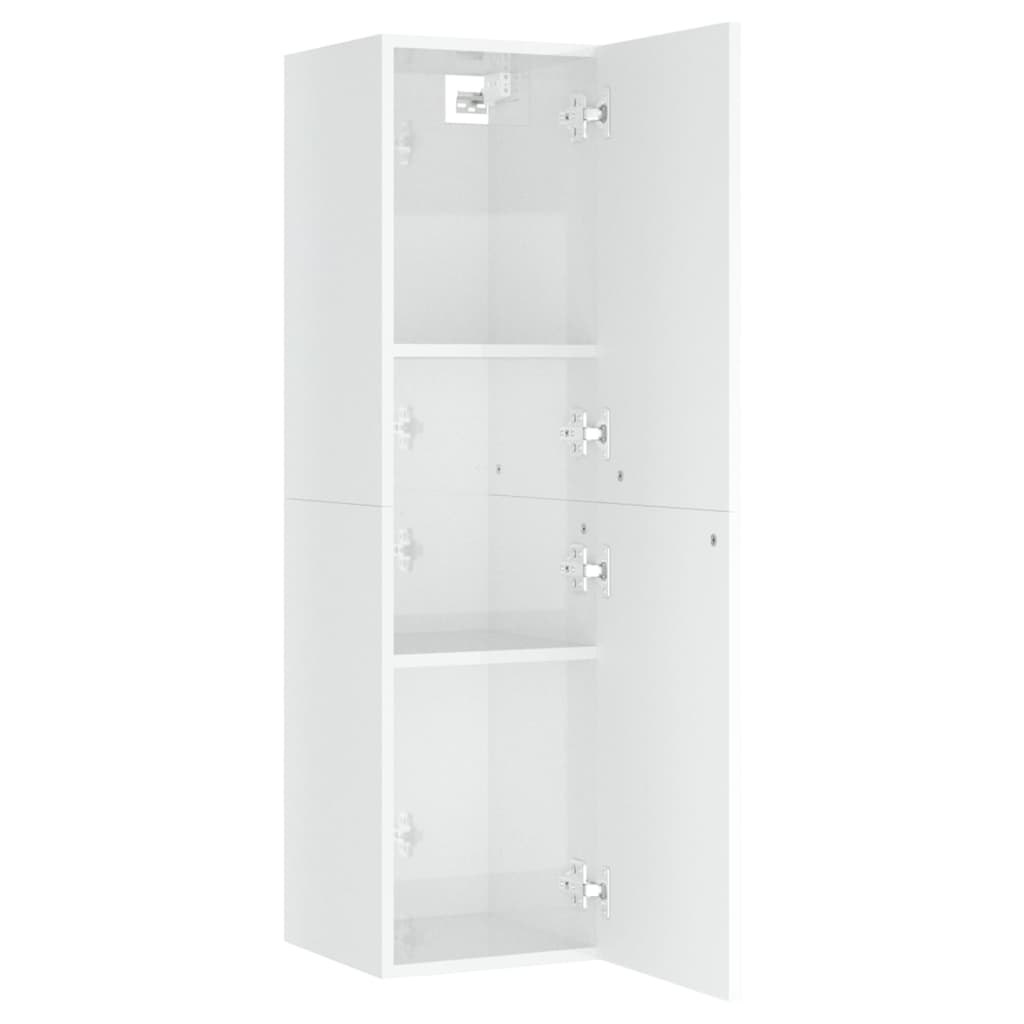 Comodă TV, alb extralucios, 30,5x30x110 cm, lemn prelucrat