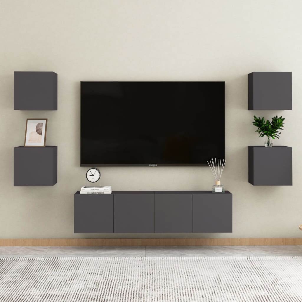 Dulapuri TV montaj pe perete, gri, 30,5x30x30 cm