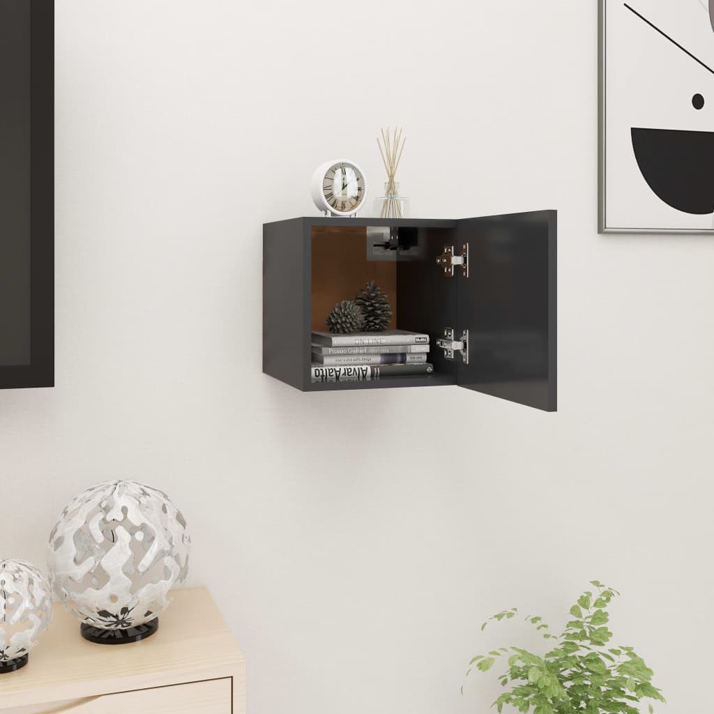 Dulapuri TV montaj pe perete, gri, 30,5x30x30 cm
